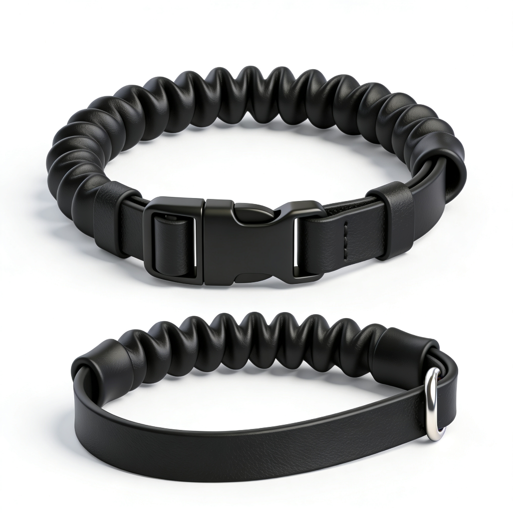 pawslyqq Educator Quick Snap 3/4-Inch Dog Training Collar Strap – ONLY Fits ME-300, ET-300/400, EZ-900, PE-900 & PG-300 – Biothane Bungee Collar for Small & Medium Dogs, Black